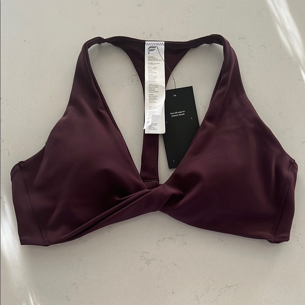 Fabletics pureluxe plunge low impact bra purple